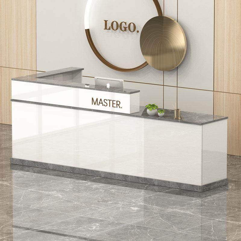 收银台简约现代公司前台接待台美容店服装店小型咨询柜台烤漆吧台