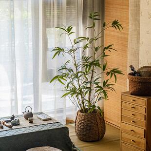 掬涵仿真绿植金葫芦竹大型植物盆栽侘寂风落地造景假绿植装饰摆件