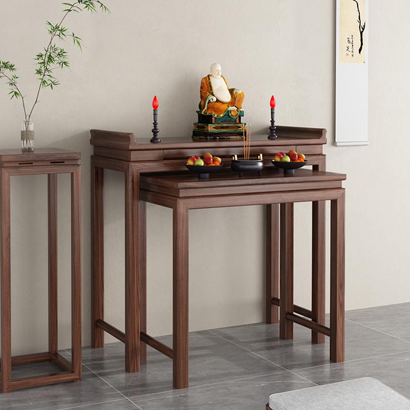 实木供桌香案家用简约条案神佛桌神台财神爷贡台桌新中式黑胡桃木