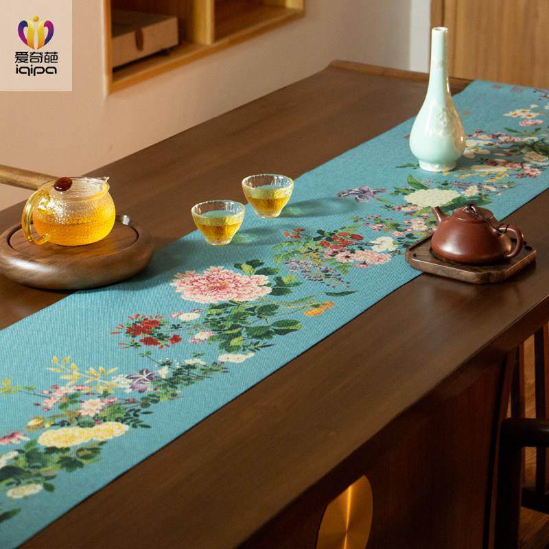 万有同春图茶席新中式禅意茶桌垫布茶几茶台桌布防水茶布茶旗桌旗,居家布艺,桌旗,淘宝优惠券,粉丝福利购,淘宝优惠卷