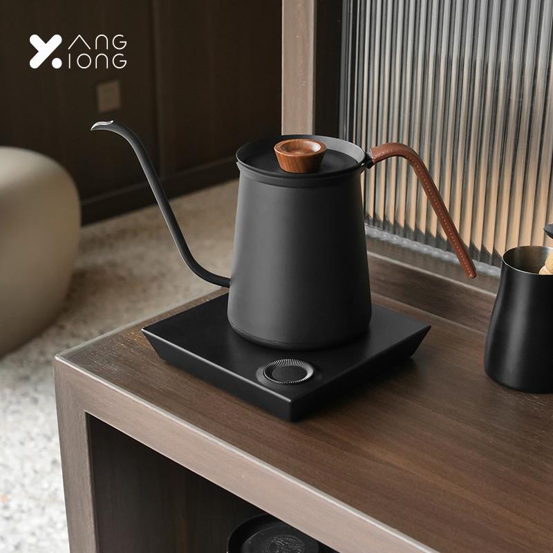 熊与杨皮影壶手冲温控壶细口壶智能电热水壶不锈钢家用长嘴咖啡壶