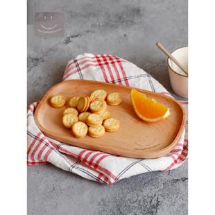 微笑餐盘丨Good Meal榉木早餐盘 无漆无腊自然整实木环保原木托盘