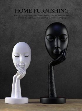 北欧现代思考者面具摆件客厅电视柜创意家居软装饰品书房脸谱摆设