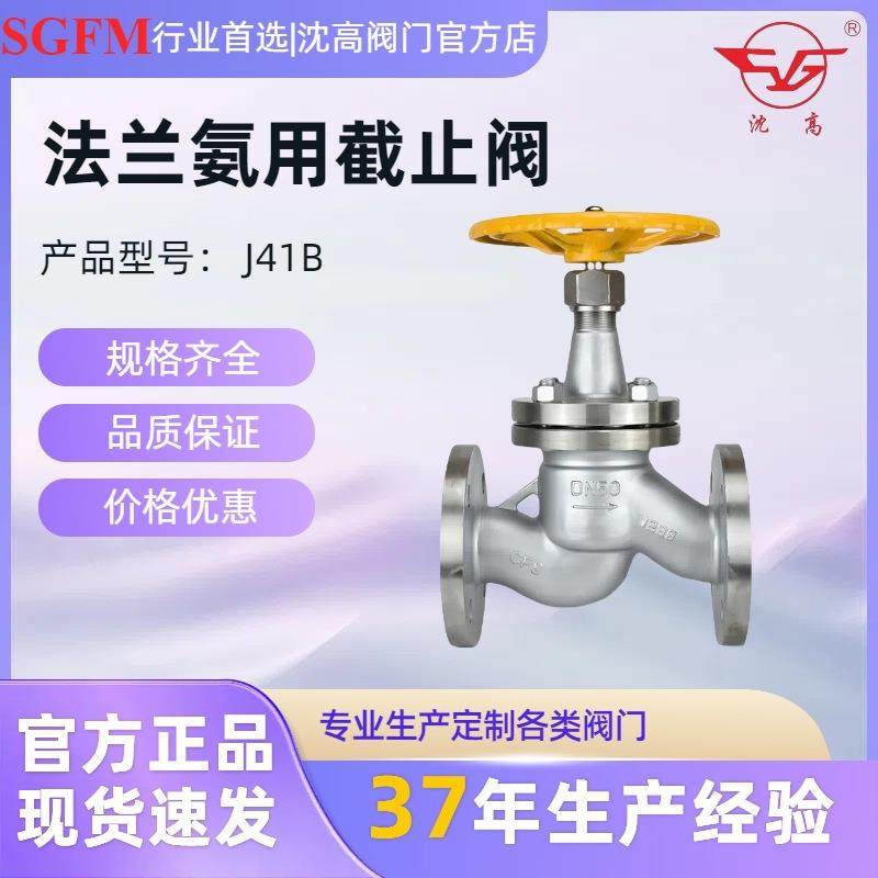 J41B-25P 法兰氨用截止阀 低温液氨冷库管道专用法兰防锈截止阀