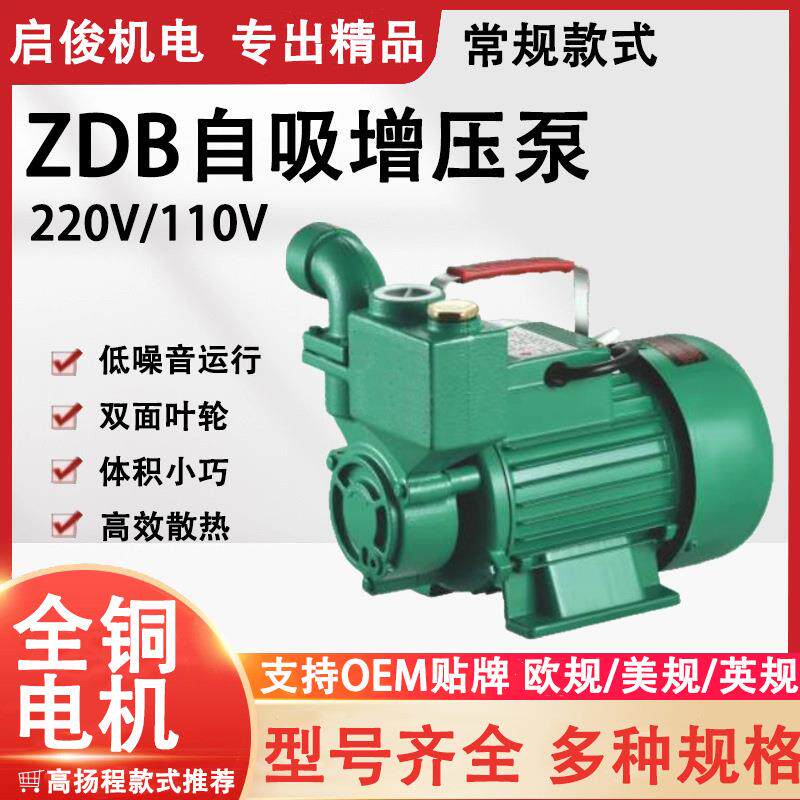 ZDB高压自吸增压泵220/110V 0.5HP高扬程抽水机漩涡家用管道增压