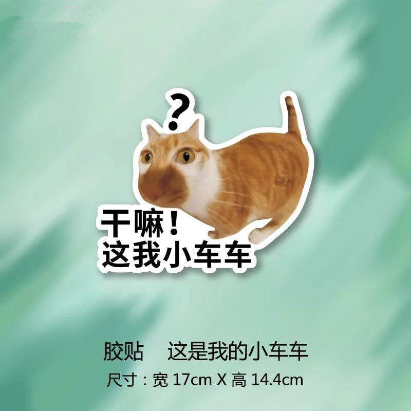 这我小车车车车车车贴meme猫咪搞笑个性表情包创意贴纸装饰小磁贴