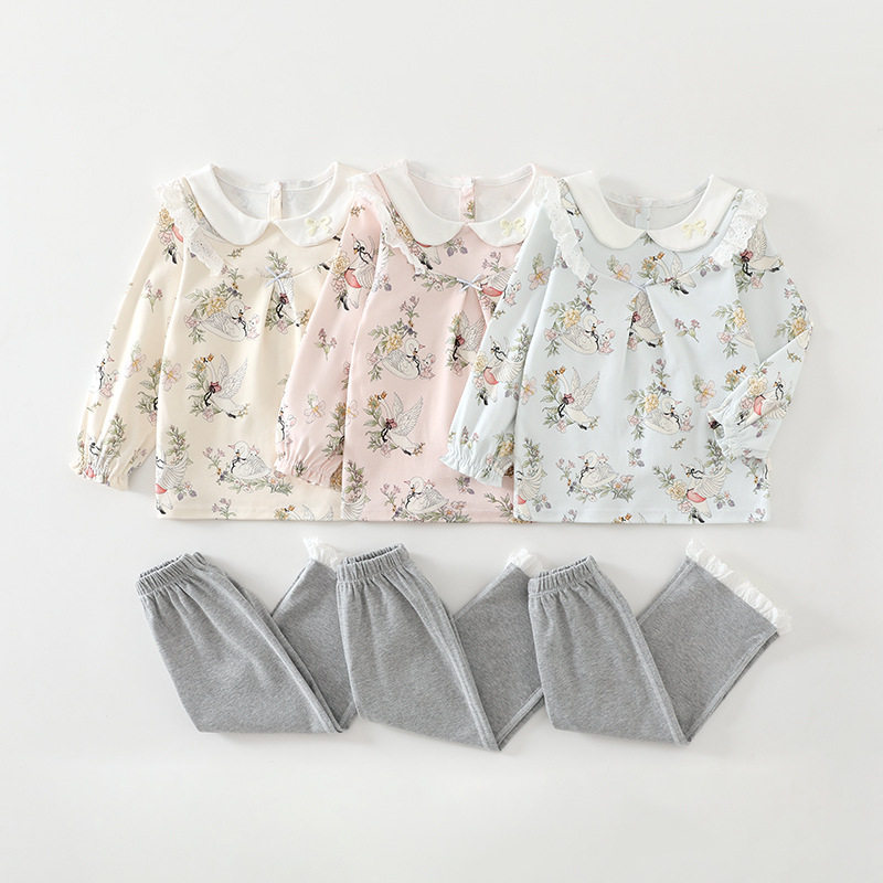 女童套装春款纯棉无骨A类宝宝洋连身衣/爬服/哈衣