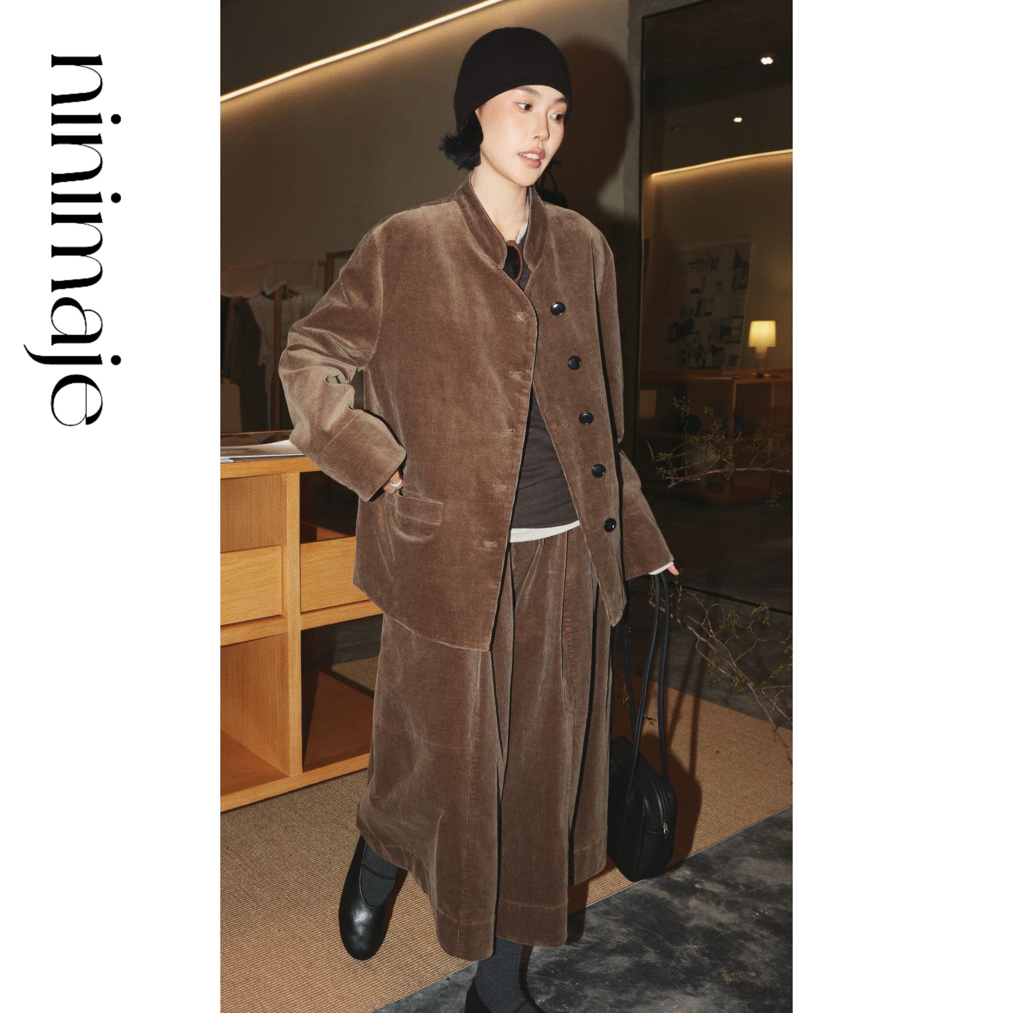 南北贝新中式灯芯绒高级感外套