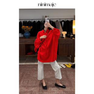 极简裸感直筒裤 八分裤 宽松休闲女春季 NANBEIBEI南北贝阔腿瑜伽裤