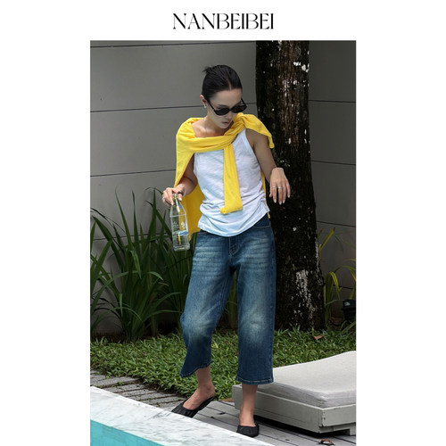 牛仔长裤女夏季简约休闲裤子