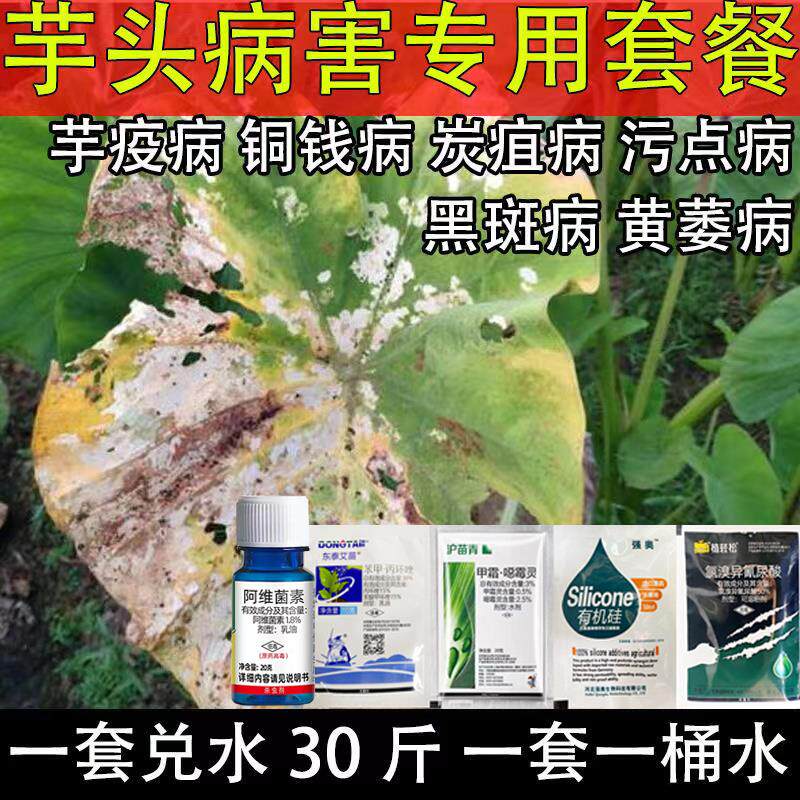芋头虫害病菌专用防治套餐叶斑病枯萎病软腐病疫病青虫蚜虫农药