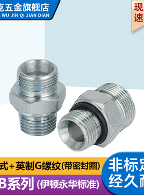永华标准镀锌1CB-WD英制直通24度锥卡套密封过渡高压油管液压接头