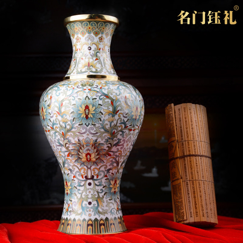 景泰蓝花瓶大唐风韵花纹家居饰品珐琅摆件北京特色工艺品中式礼品