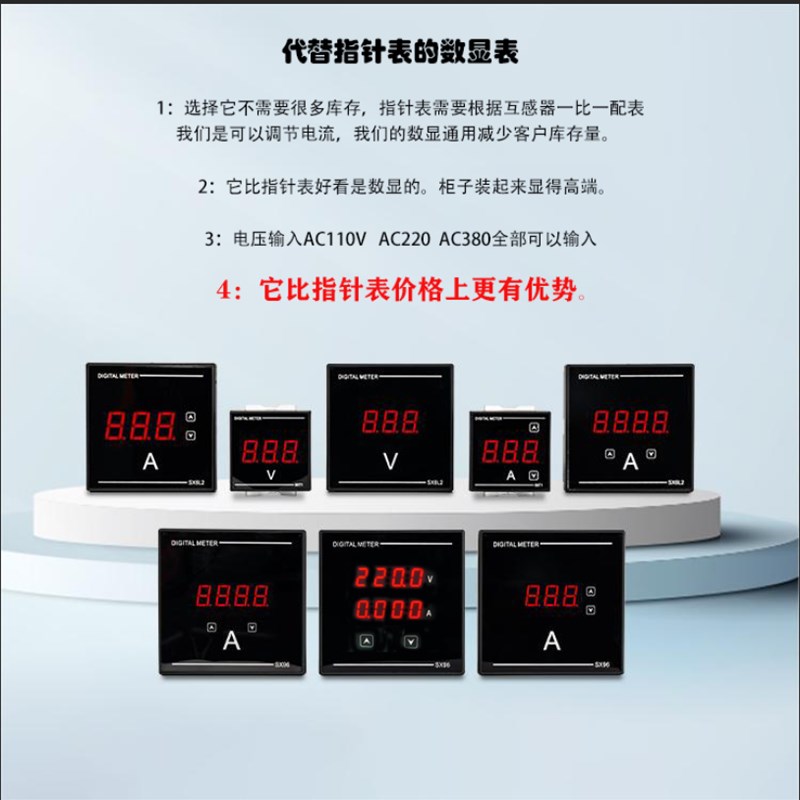 6L2数显表代替指针式电压电流组合表开孔76*76