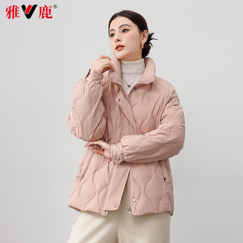 雅鹿羽绒服女2026冬季新款短款时尚立领上衣服保暖冬装休闲外套女