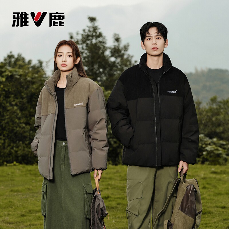 雅鹿羽绒服情侣短款时尚冬季新款保暖加厚防风面包服百搭冬装外套