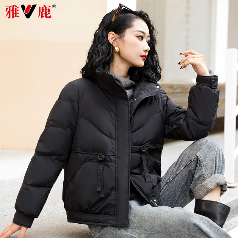 雅鹿羽绒服女2026秋冬季新款气质休闲加厚保暖短款冬装立领外套潮