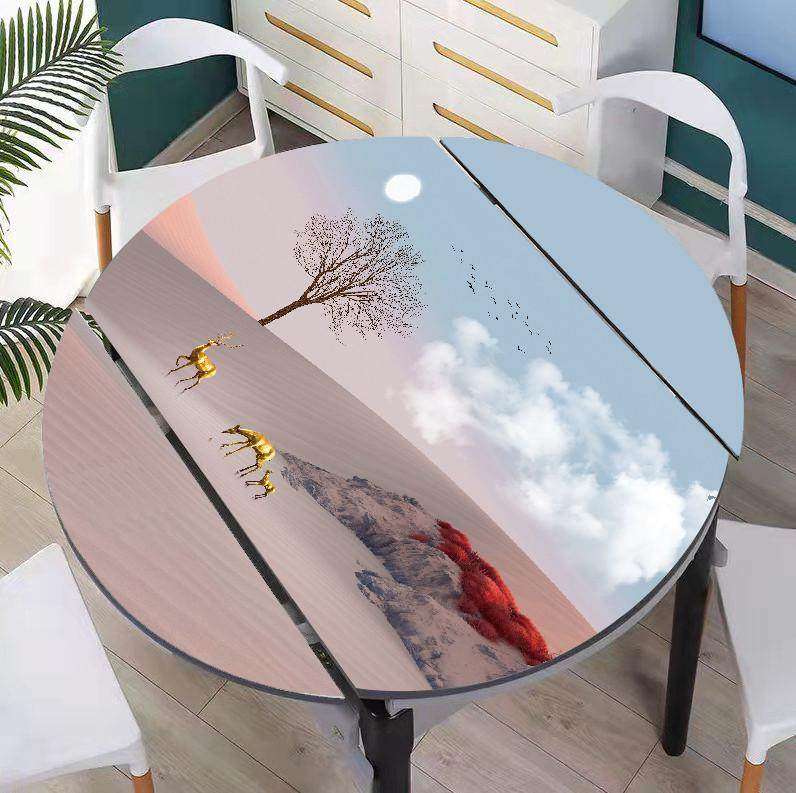 椭圆形餐桌布现代简约防水防油免洗pvc软玻璃可折叠伸缩桌桌布,居家布艺,桌布,淘宝优惠券,粉丝福利购,淘宝优惠卷