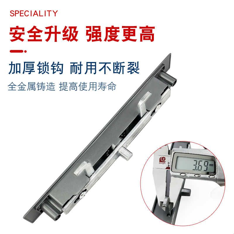 金刚网折叠门锁带锁防盗隐形双钩锁铝合金伸缩推拉式纱门锁具配件图片