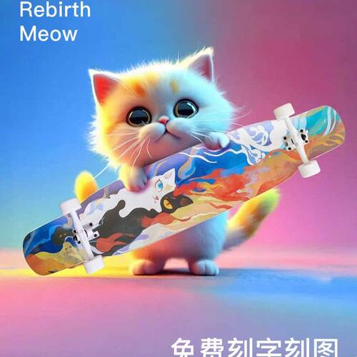 Meow喵板紫喵长板rebirth专业板粉喵dancing舞板初学者懒懒长滑板