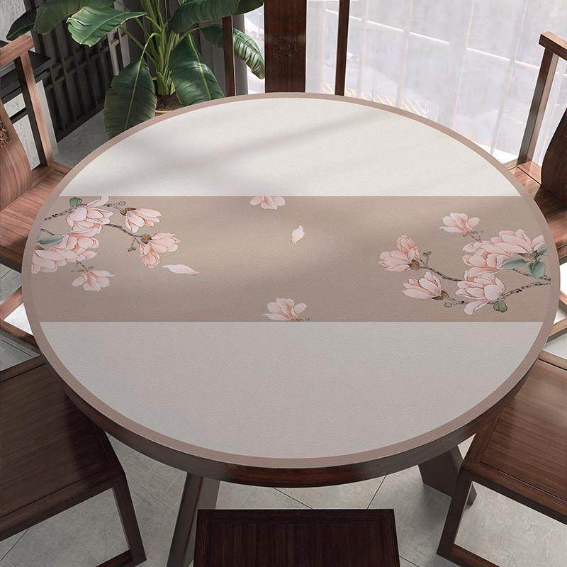 新中式圆桌桌布防水防油防烫免洗圆形桌垫中国风家用皮革茶几桌布,居家布艺,桌布,淘宝优惠券,粉丝福利购,淘宝优惠卷