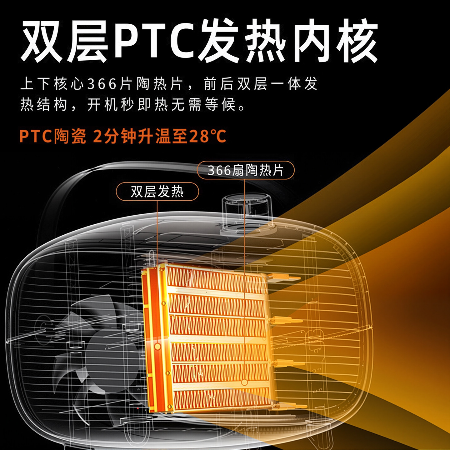家用台式小型电取暖器办公室桌面迷你暖风机石墨烯实用便携复古