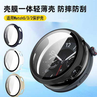 适用于vivowatch5保护壳VIVO手表壳5保护套iQOO智能运动watch3/2壳膜一体钢化膜五代全包硬壳贴膜防摔防爆