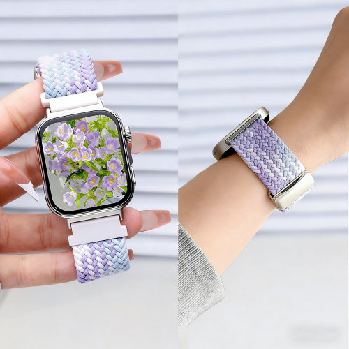 适用于华为fit4/fit5手表带watchfit3表带磁吸扣尼龙编织fit4pro腕带智能运动watchfit2/NewSE紫罗兰高级替换