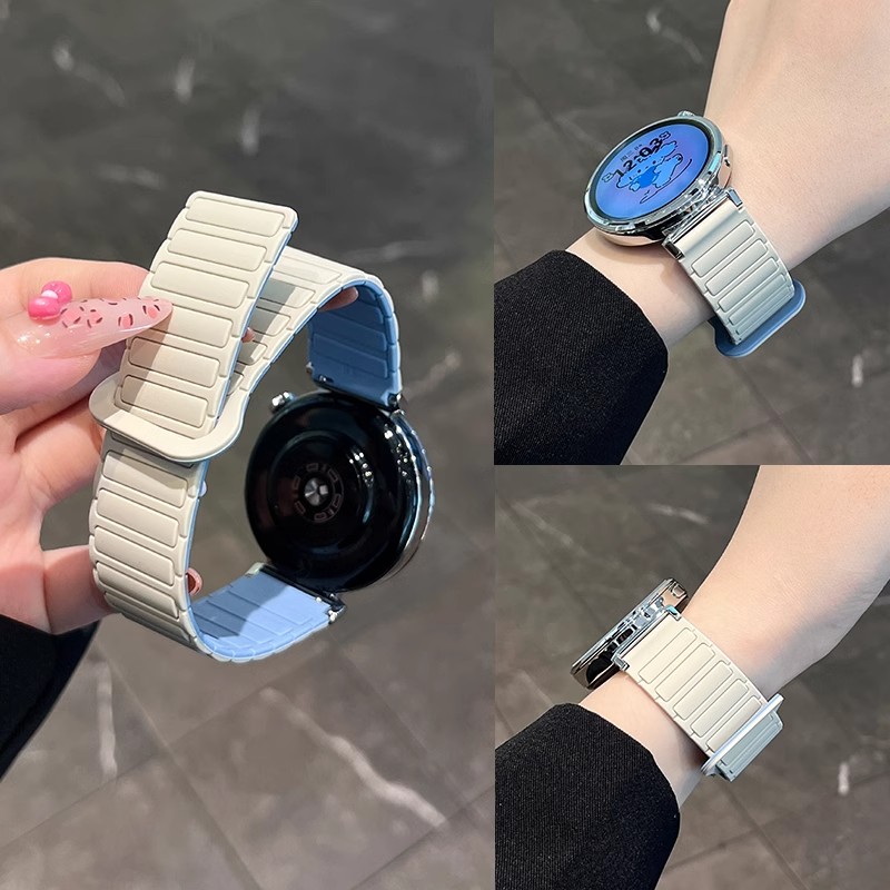 适用于小米Watch S4表带磁吸硅胶腕带S4 eSIM纪念版S4 Sport智能运动S3/S2/S1Pro手表链Color2替换41mm防水汗