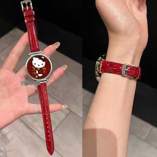 适用于小米手表s4 41mm真皮表带新款鳄鱼纹watchs4sport表链S3皮质color2运动智能s2腕带s1时尚男女替换新年