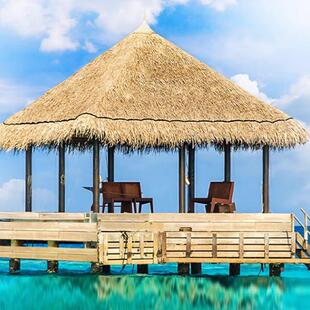 仿真茅草瓦人造毛草阻燃塑料稻草农家乐凉亭茅草屋顶装饰假稻草