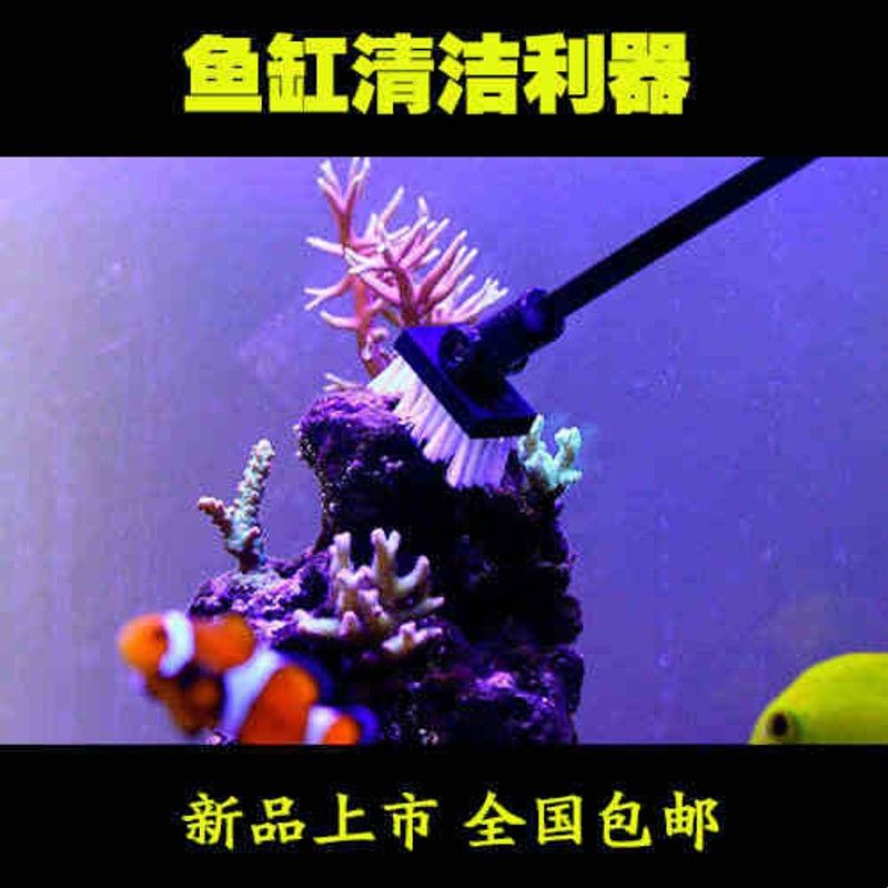 鱼缸清洁刷媲美刮藻刀加长清洁刷淡海水通用除藻鱼缸清理清洗工具