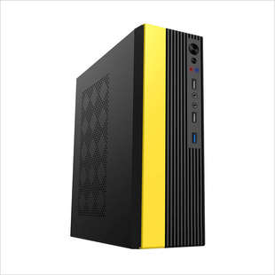 五色鱼T1/T2/T3商用办公家用桌面MINI电脑小机箱FLEX电源黑黄白色