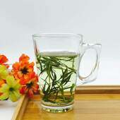 透明玻璃杯子家用6只装 带把花茶水杯办公室耐热泡茶喝水绿茶杯