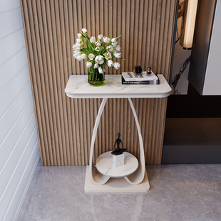 家用奶油风岩板花架高级感小户型落地式阳台花架置物架简约展示架