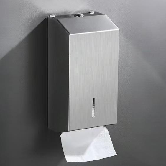 不锈钢厕所置物架纸巾盒 酒店家用 卫生间厨房壁挂式方型抽纸盒