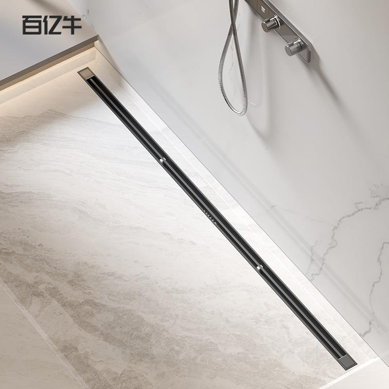 304极窄线型地漏线性长条侧排隐形防臭下水道无障碍淋浴房挡水条