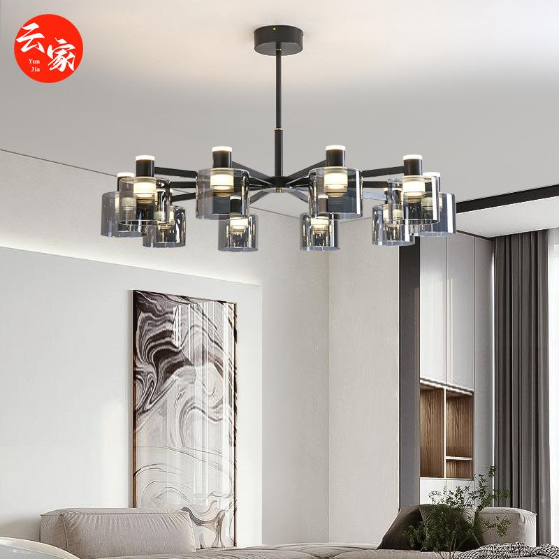 北欧极简全铜客厅吊灯意式创意玻璃大气设计师家用款现代卧室吊灯