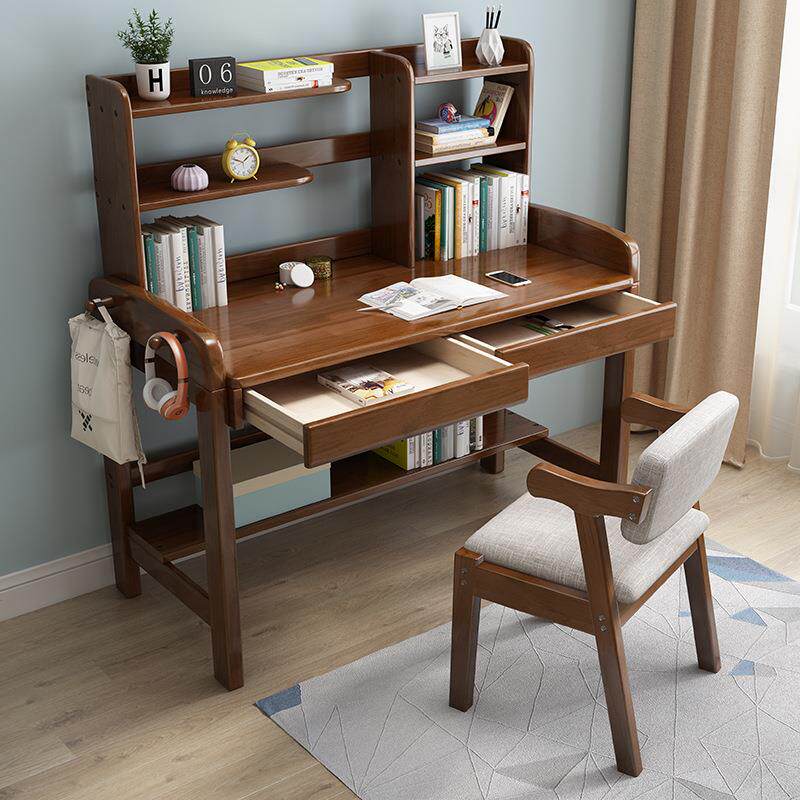 实木学习桌子小学生可升降写字桌椅套装简约家用作业课桌儿童书桌