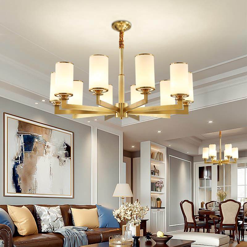 美式全铜吊灯客厅灯具现代简约轻奢复古餐厅卧室家用大气灯饰,3C数码配件,USB灯,淘宝优惠券,粉丝福利购,淘宝优惠卷