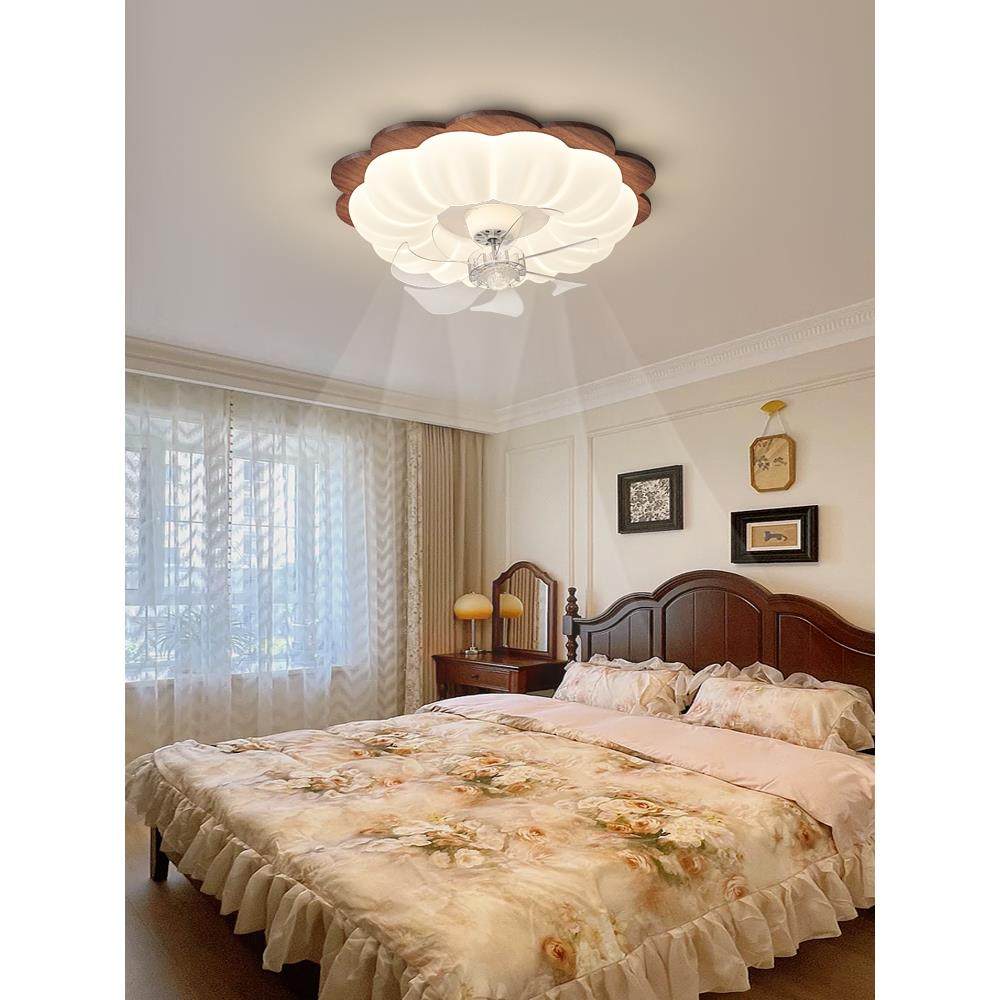 2025新款法式中古风感摇头风扇灯主卧室吸顶灯儿童房间电扇灯