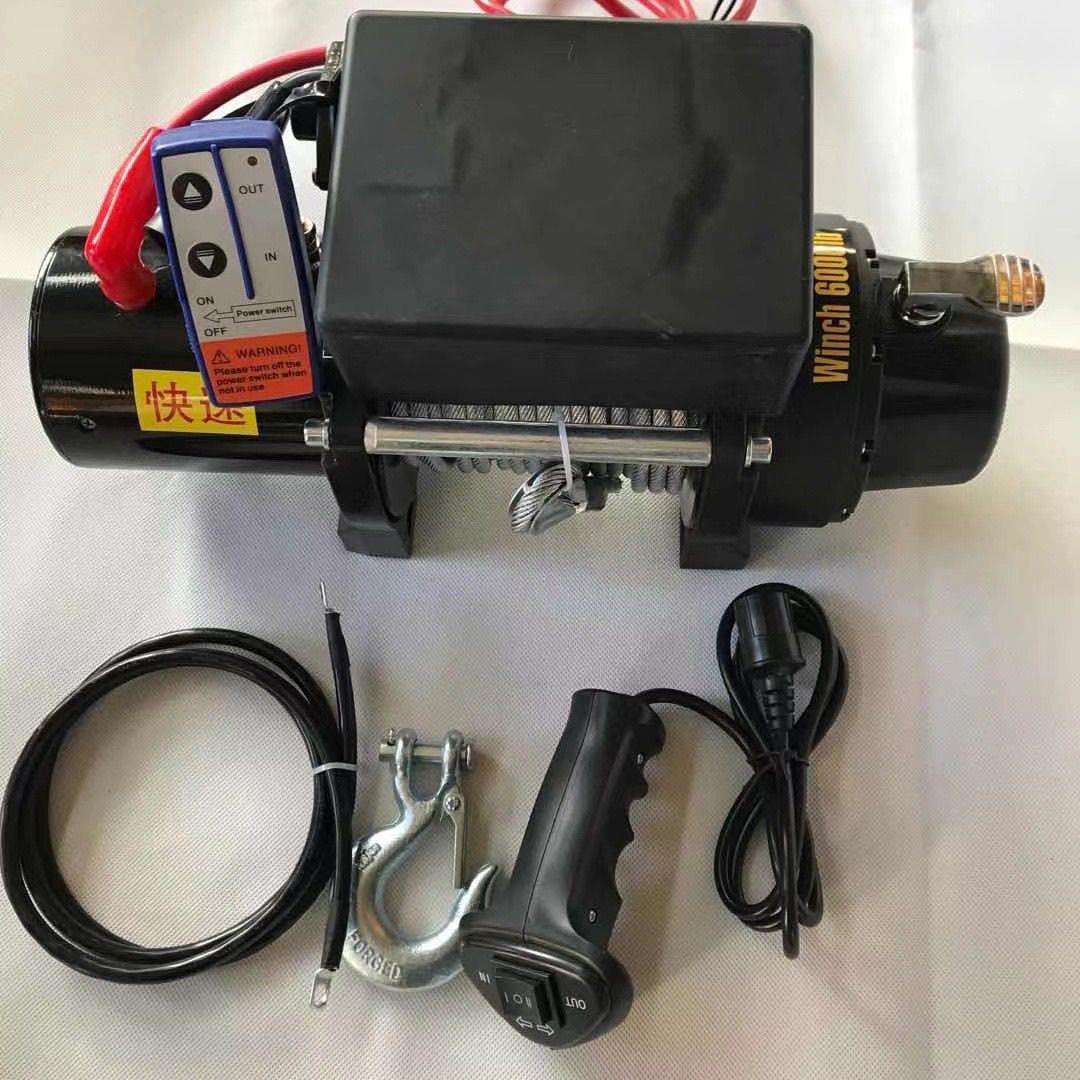 电动绞盘12v车载电葫芦越野汽车24v自救家用小型钢丝绳吊机卷扬机