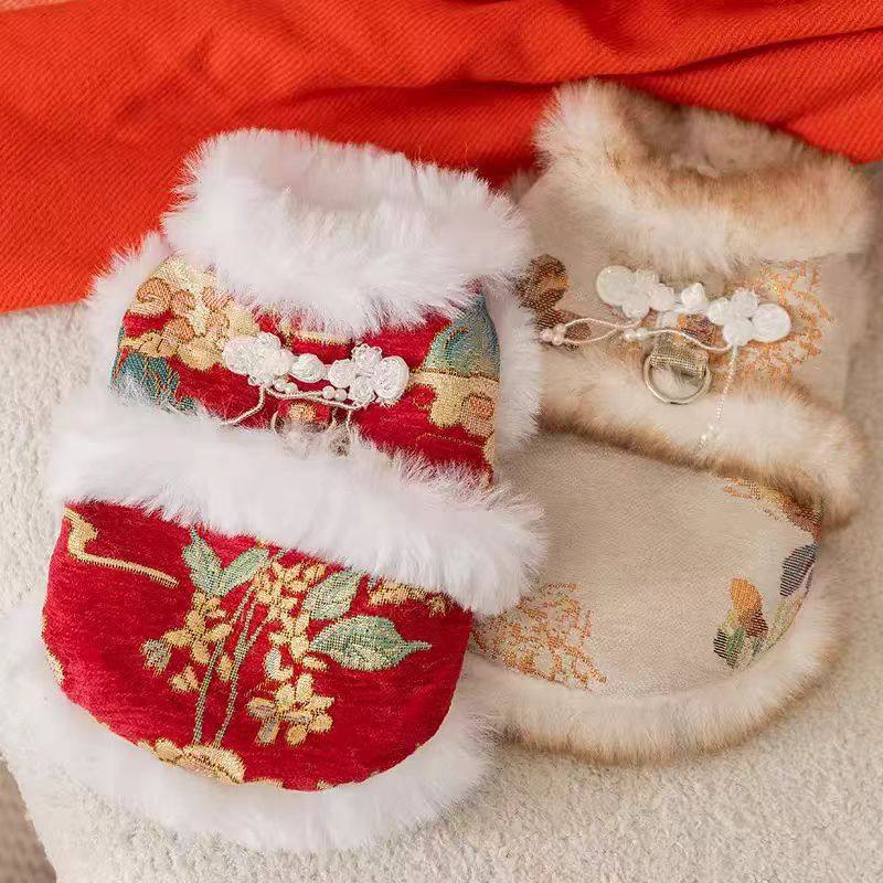 秋冬季狗狗小型犬泰迪过年棉衣中式珍珠盘扣唐装马甲猫咪宠物衣服,宠物/宠物食品及用品,狗宠物服装/雨衣,淘宝优惠券,粉丝福利购,淘宝优惠卷