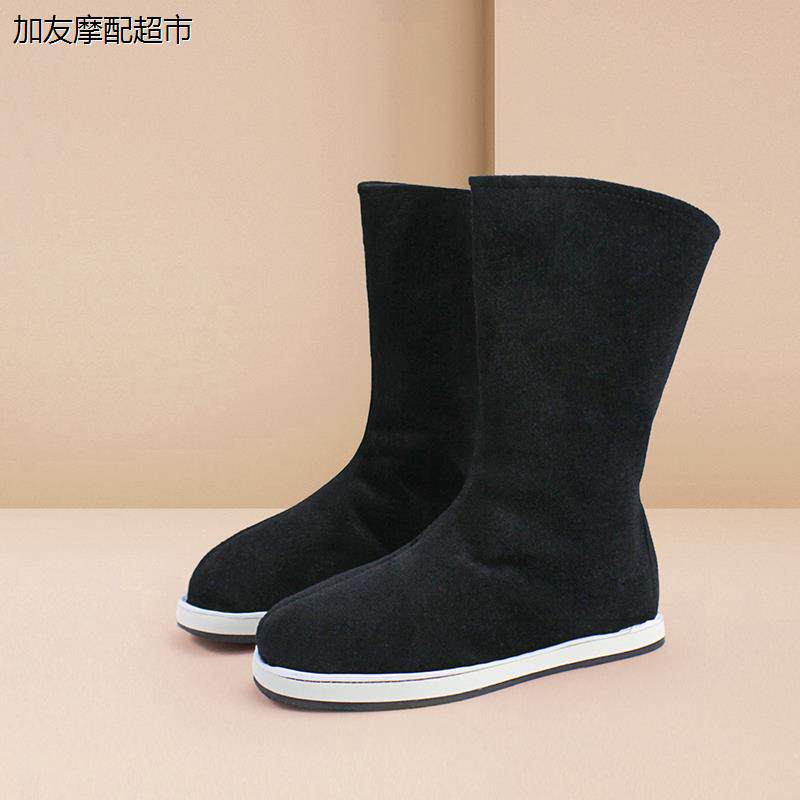 儿童古装古风汉服鞋男童黑色靴子古代戏曲演出布靴官靴古典舞鞋男