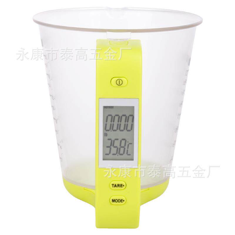 跨境热销电子量杯秤 1kg高精度多功能厨房量杯秤电子台秤克秤