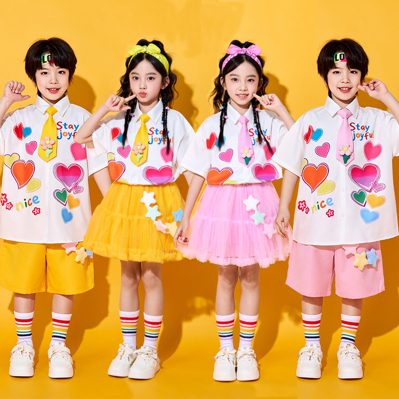 六一儿童啦啦队演出服小学生运动会合唱表演服装幼儿园毕业照班服
