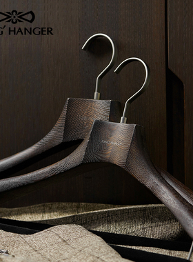 KH高端黑色木衣架高档无痕防滑衣挂衣柜衣帽间实木衣架木质衣撑