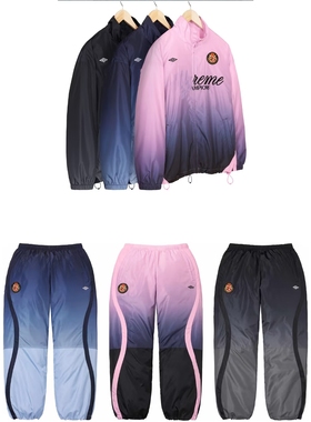 自主Gradient Track Jacket 渐变色设计刺绣徽标拉链夹克套装
