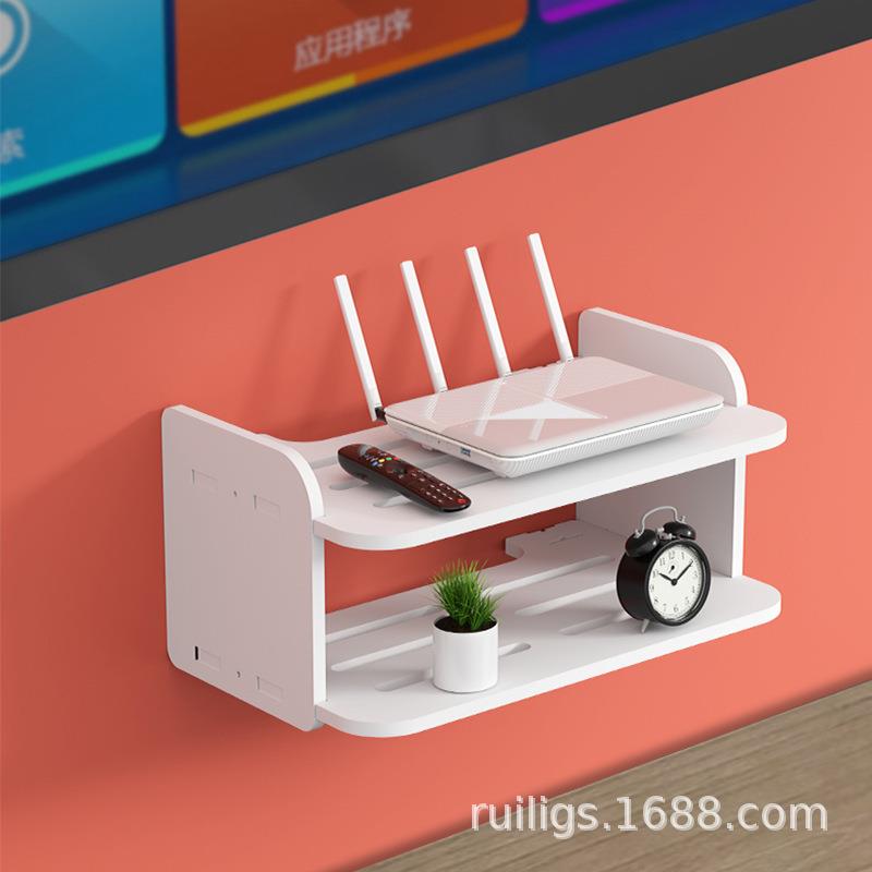 免打孔客厅电视墙上机顶盒架置物架路由器收纳盒壁挂装饰隔板卧室