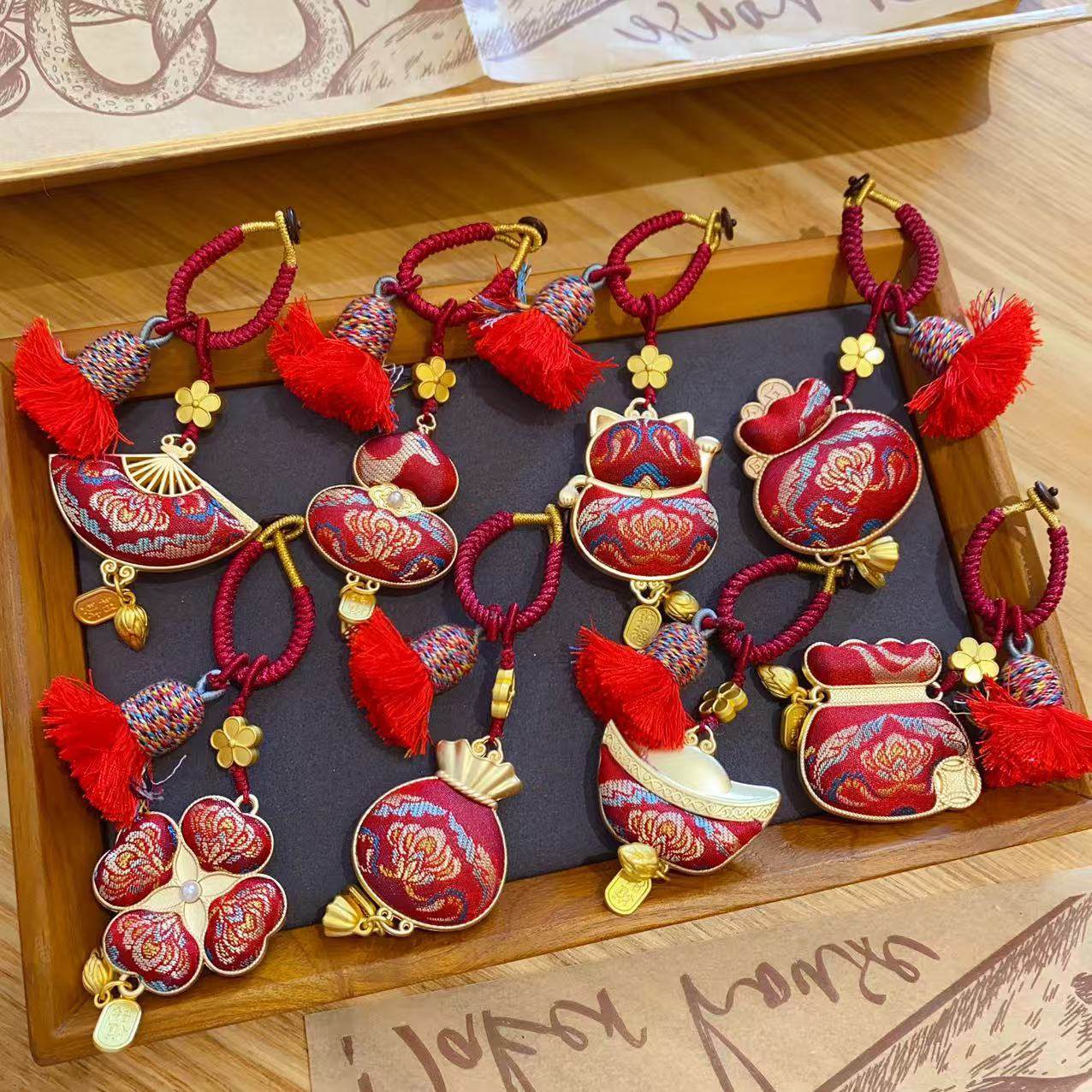 国风非遗宋锦葫芦招财钱袋挂件包包双面挂饰品成品汽车钥匙扣吊坠,饰品/流行首饰/时尚饰品新,摆件,淘宝优惠券,粉丝福利购,淘宝优惠卷